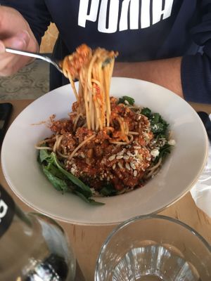 Vegan Bolognese at Caffe Miasto in Warsaw