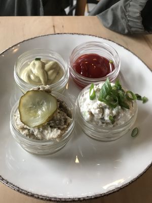 Dips with special breakfast  at Caffe Miasto in Warsaw