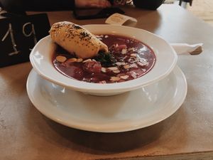 Soup of the day at Caffe Miasto in Warsaw