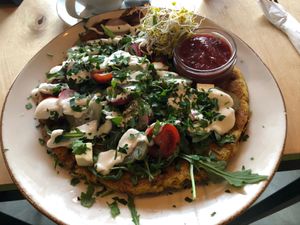 Savory “omelette" at Caffe Miasto in Warsaw