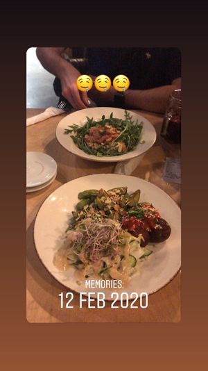 Pasta and vegan balls with home made wedges  at Caffe Miasto in Warsaw