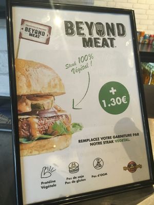 Beyond meat advertisement  at Holy Moly in Caen
