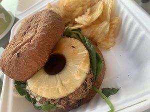 Teriyaki burger  at Sage Against The Machine in Bellingham