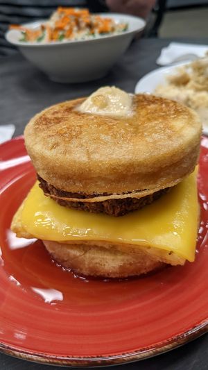 Sausage Egg and Cheese Pan'wich at Sage Against The Machine in Bellingham