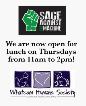 Now open for lunch! at Sage Against The Machine in Bellingham