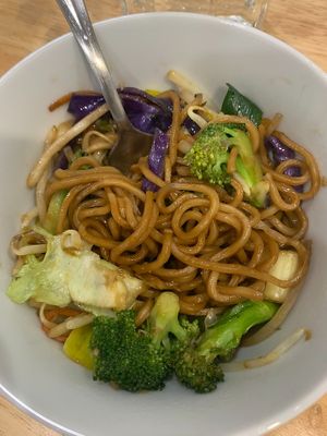 lo mein at Spicy Moon - 6th St in New York City