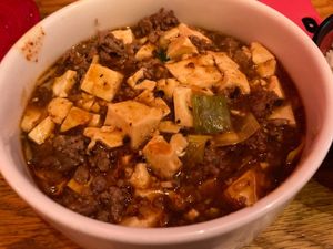 Mapo tofu with Beyond Beef at Spicy Moon - 6th St in New York City