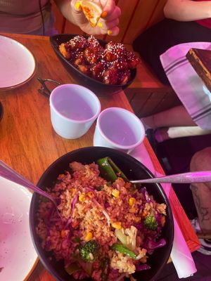 GenerL Tao’s Mushrooms and Vegetable fried rice. Large portions, shareable sizes!  at Spicy Moon - 6th St in New York City