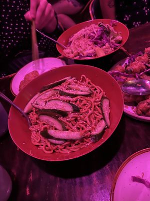 Cold sesame noodles (front) and Dan dan noodles (back)  at Spicy Moon - 6th St in New York City