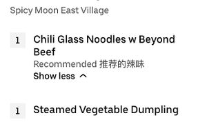 Online order   at Spicy Moon - 6th St in New York City