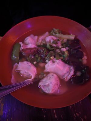 Vegetable wonton soup! at Spicy Moon - 6th St in New York City