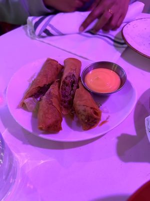 Chopped cheese spring roll at Spicy Moon - 6th St in New York City