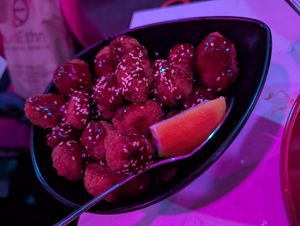 Orange chicken at Spicy Moon - 6th St in New York City