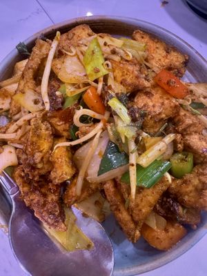 Cumin tofu  at Spicy Moon - 6th St in New York City