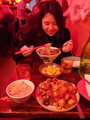 Dry Pepper Style, chili cucumbers, dan dan noodles at Spicy Moon - 6th St in New York City