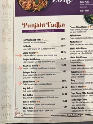 vegan options. i think there was a fourth but i don’t remember which   at Kesar's in East Windsor