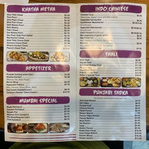 Menu, part 1 at Kesar's in East Windsor