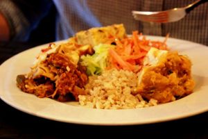 selection from the buffet at Jardim das Cerejas - Chiado in Lisbon