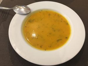 Soup of the day, included in the buffet at Jardim das Cerejas - Chiado in Lisbon