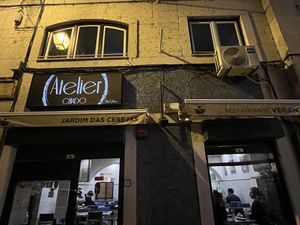 Outside at night   at Jardim das Cerejas - Chiado in Lisbon