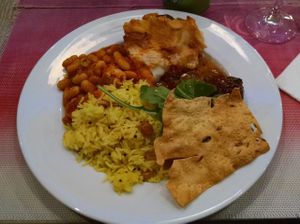 plate of vegan food at Jardim das Cerejas - Chiado in Lisbon