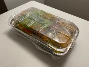 My 'overflow' take-out box at Jardim das Cerejas - Chiado in Lisbon