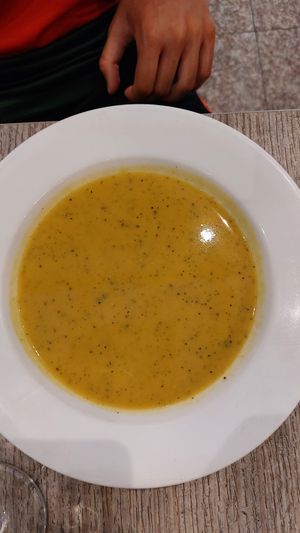 Daily vegetable soup at Jardim das Cerejas - Chiado in Lisbon
