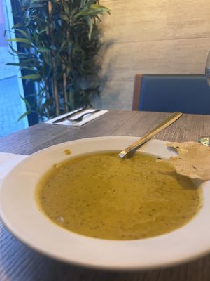 The soup was delicious and hot (temp wise)  at Jardim das Cerejas - Chiado in Lisbon
