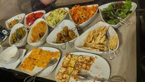 The cold buffet at Jardim das Cerejas - Chiado in Lisbon