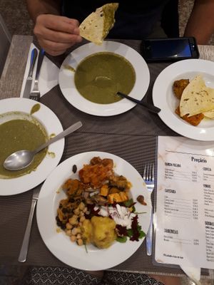 Out dish with soup at Jardim das Cerejas - Chiado in Lisbon