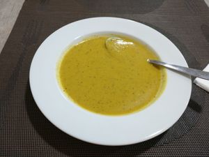 The soup of the day from the buffet at Jardim das Cerejas - Chiado in Lisbon