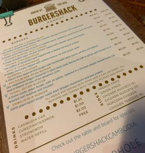 Three vegan burgers 😮  at Burgershack in Kampot