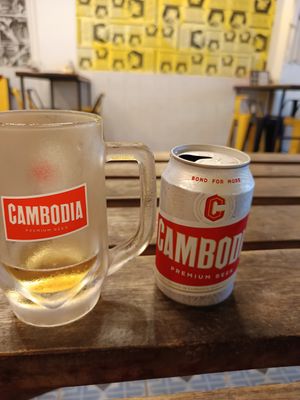 Cambodian beer at Burgershack in Kampot