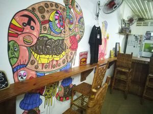 Burgershack inside seeting at Burgershack in Kampot