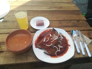 Mexican vegan enchilada  at Verde Vegano  in Oaxaca