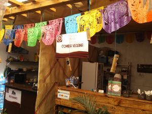 Nice restaurant in back of gift shop now at Verde Vegano  in Oaxaca