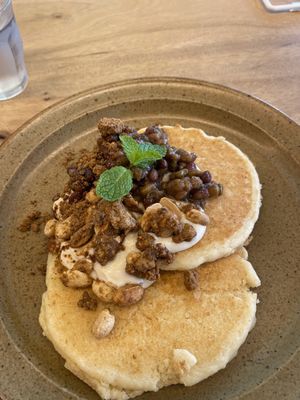 Sweet tofu pancakes   at Rakuen Cafe in Naha