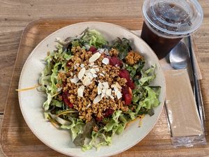 Vegan Taco Rice  at Rakuen Cafe in Naha