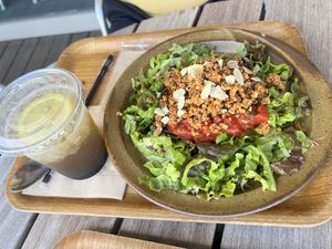 Vegan taco rice  at Rakuen Cafe in Naha