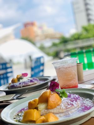 Pancakes!!!!! at Rakuen Cafe in Naha