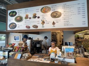 Ordering area at Rakuen Cafe in Naha
