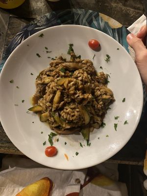 Risoto vegano de cogumelo e abobrinha. Achei bem gostoso   at Pimenta de Cheiro in Sao Paulo