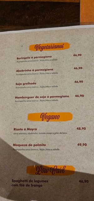 Cardápio at Pimenta de Cheiro in Sao Paulo