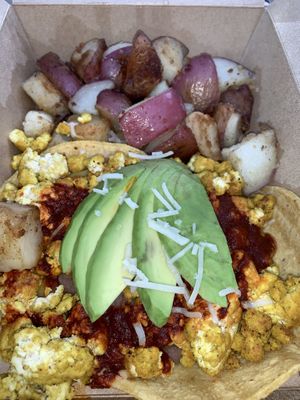 Vegan Huevos Rancheros at Palm Greens Cafe in Palm Springs