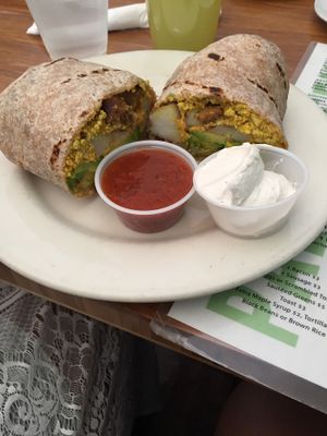 Oscar's Burrito-Breakfast Burrito at Palm Greens Cafe in Palm Springs