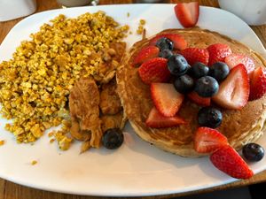 Breakfast platterr  at Palm Greens Cafe in Palm Springs