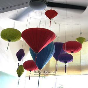 Ceiling decorations at Palm Greens Cafe in Palm Springs