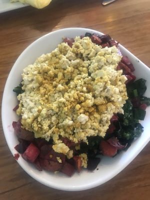 Root hash bowl with tofu   at Palm Greens Cafe in Palm Springs