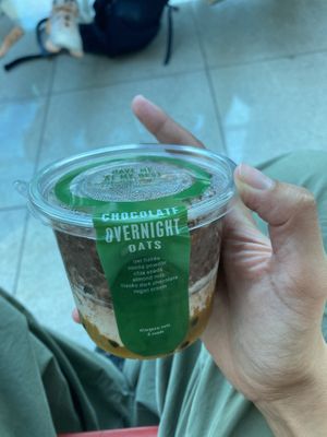 Vegan chocolate overnight oats  at DXB - Treehouse Juicery - T3 in Dubai