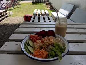 Veggie salad bowl at No Fish Today in Weligama